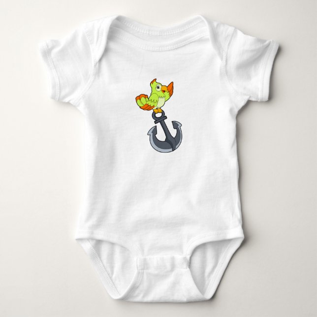 Parrot with Anchor Baby Bodysuit (Front)