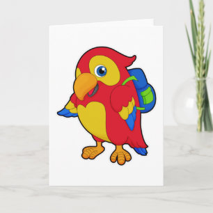 Parrot with Backpack Card
