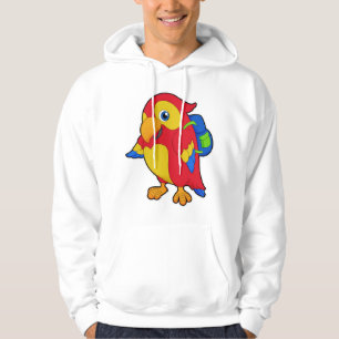 Parrot with Backpack Hoodie