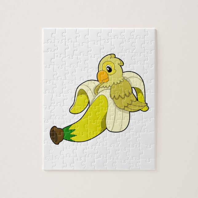 Parrot with Banana Jigsaw Puzzle (Vertical)