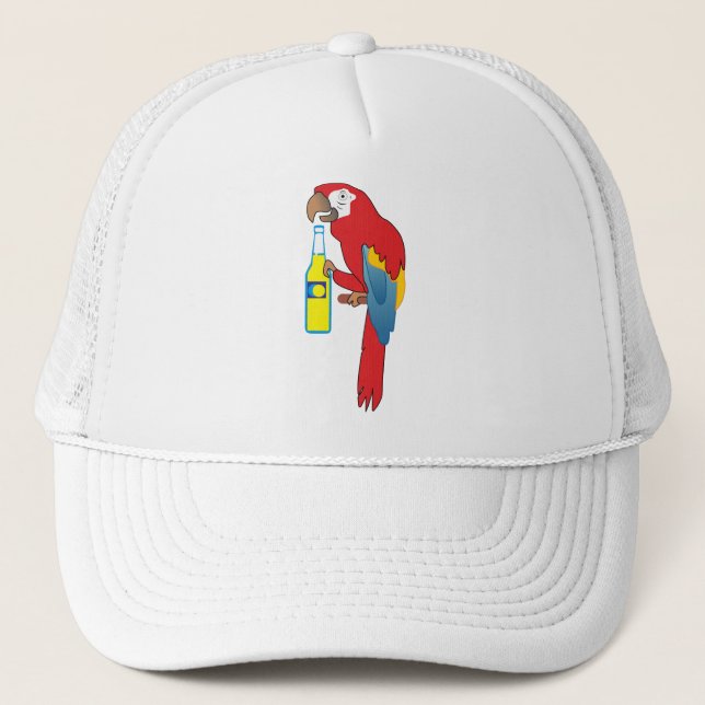 Parrot With Beer Trucker Hat (Front)