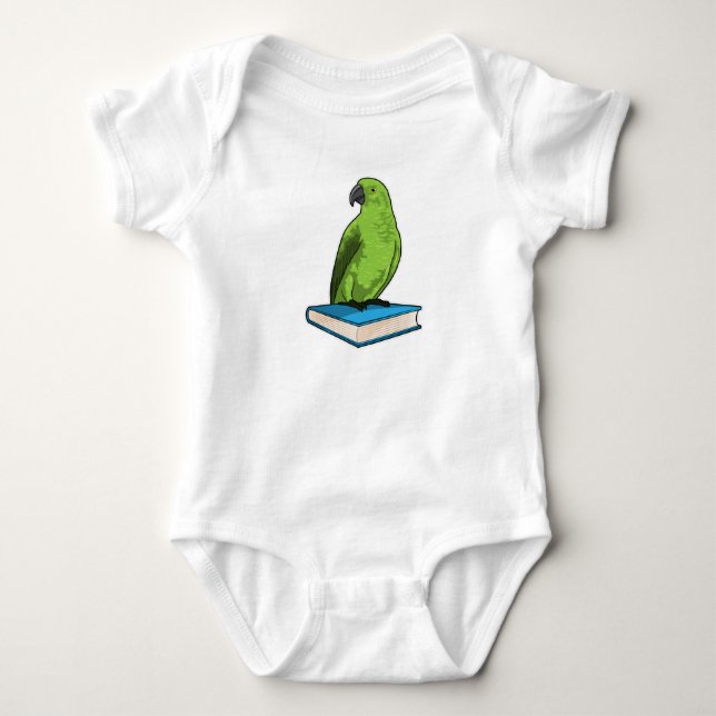 Parrot with Book Baby Bodysuit (Front)