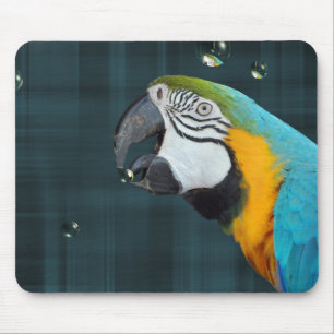 Parrot with bubbles mouse mat