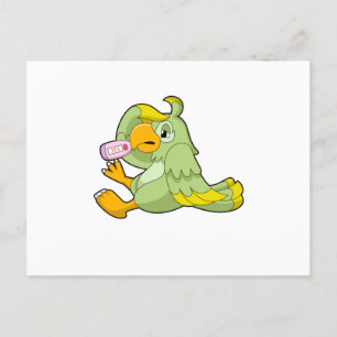 Parrot with Clinical thermometer Postcard