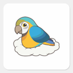 Parrot with Cloud Square Sticker