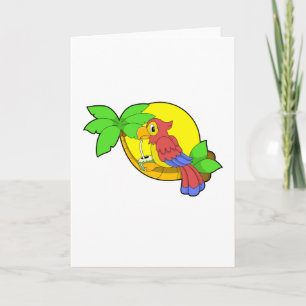 Parrot with Coconut Card