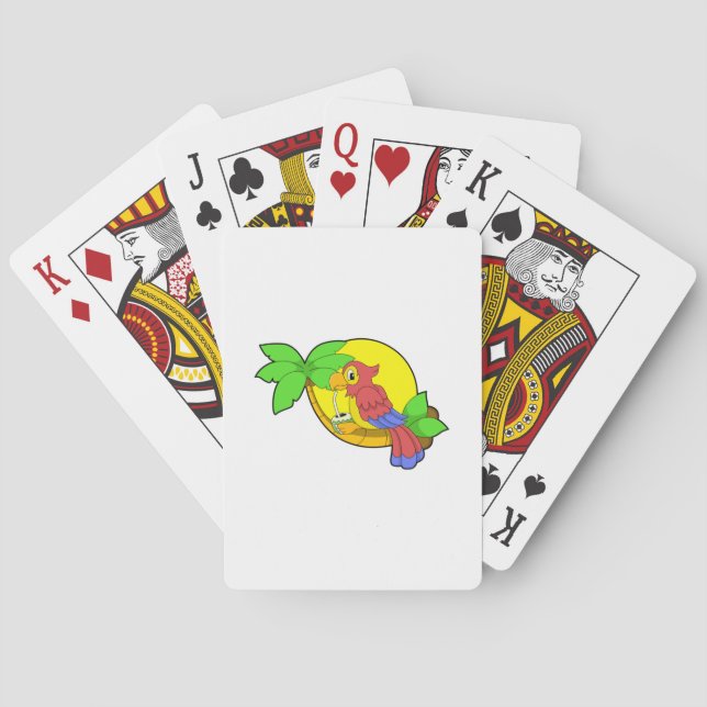 Parrot with Coconut Playing Cards (Back)
