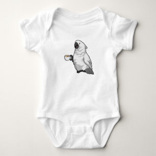 Parrot with Cup of Coffee Baby Bodysuit