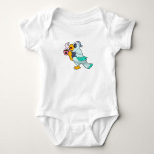Parrot with Cup of Coffee Baby Bodysuit
