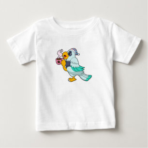 Parrot with Cup of Coffee Baby T-Shirt