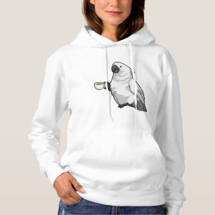 Parrot with Cup of Coffee Hoodie