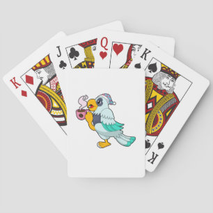 Parrot with Cup of Coffee Playing Cards