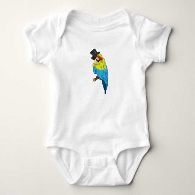 Parrot with Cylinder Baby Bodysuit (Front)