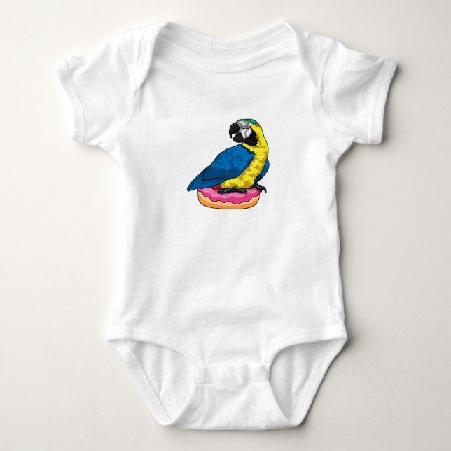 Parrot with Doughnut Baby Bodysuit (Front)
