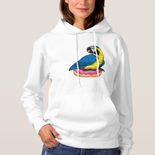 Parrot with Doughnut Hoodie (Front)