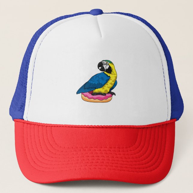 Parrot with Doughnut Trucker Hat (Front)