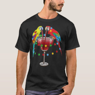 Parrot with Fairy Lights Tropical Beach Vacation  T-Shirt