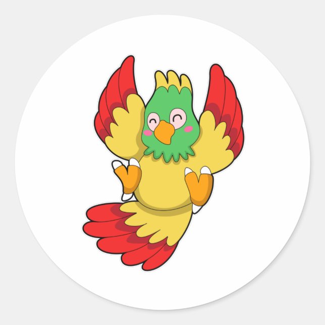 Parrot with green Head Classic Round Sticker (Front)