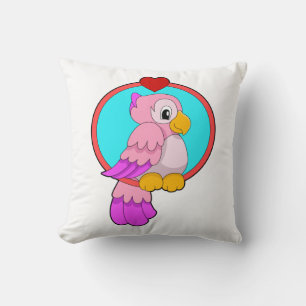 Parrot with Heart Cushion
