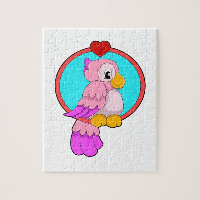 Parrot with Heart Jigsaw Puzzle (Vertical)
