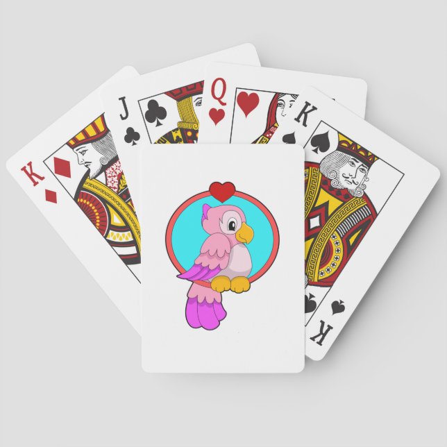 Parrot with Heart Playing Cards (Back)