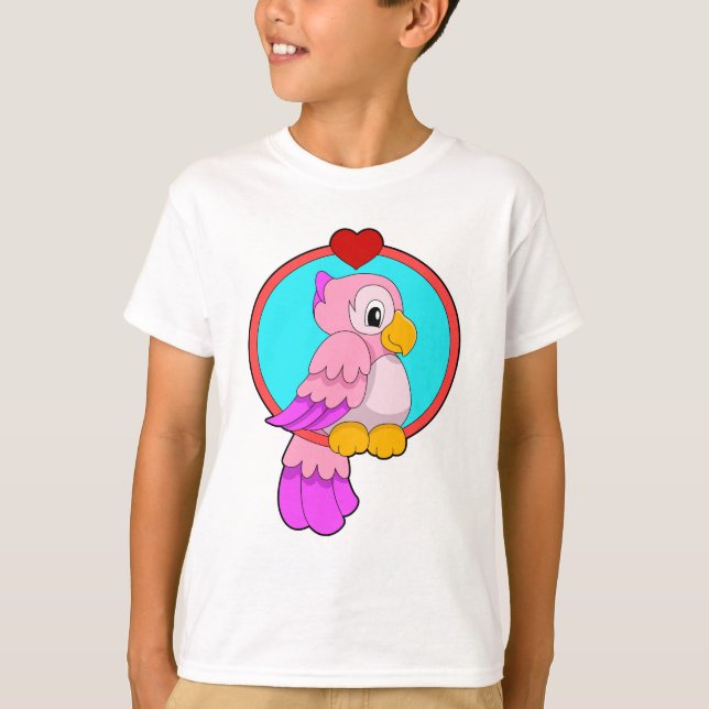 Parrot with Heart T-Shirt (Front)