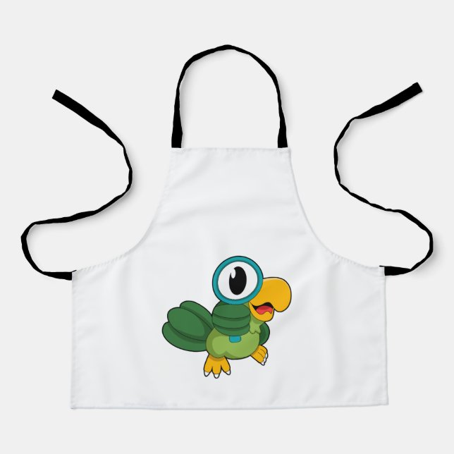 Parrot with Magnifying glass Apron (Front)