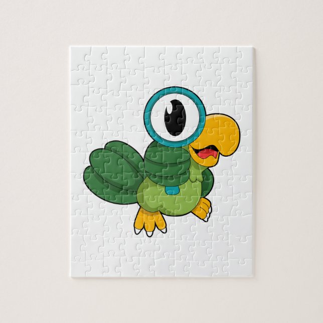 Parrot with Magnifying glass Jigsaw Puzzle (Vertical)