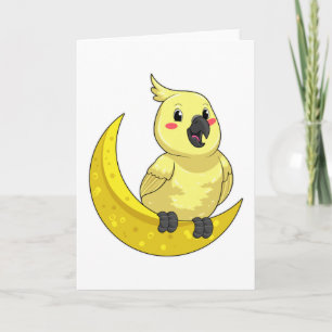 Parrot with Moon Card