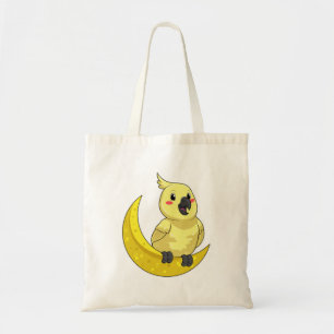 Parrot with Moon Tote Bag
