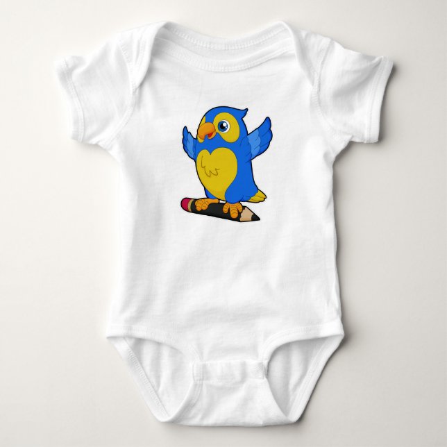 Parrot with Pencil Baby Bodysuit (Front)