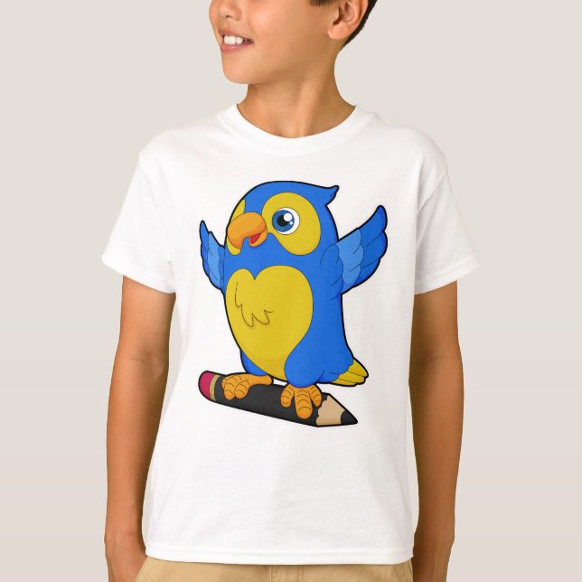Parrot with Pencil T-Shirt (Front)