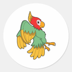 Parrot with red Head Classic Round Sticker