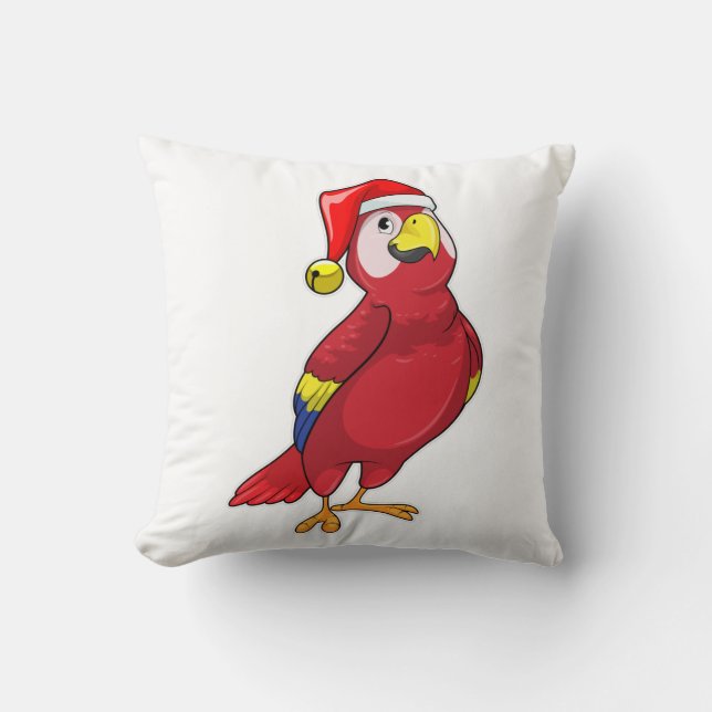 Parrot with Santa hat Cushion (Front)