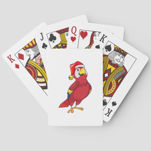 Parrot with Santa hat Playing Cards (Back)