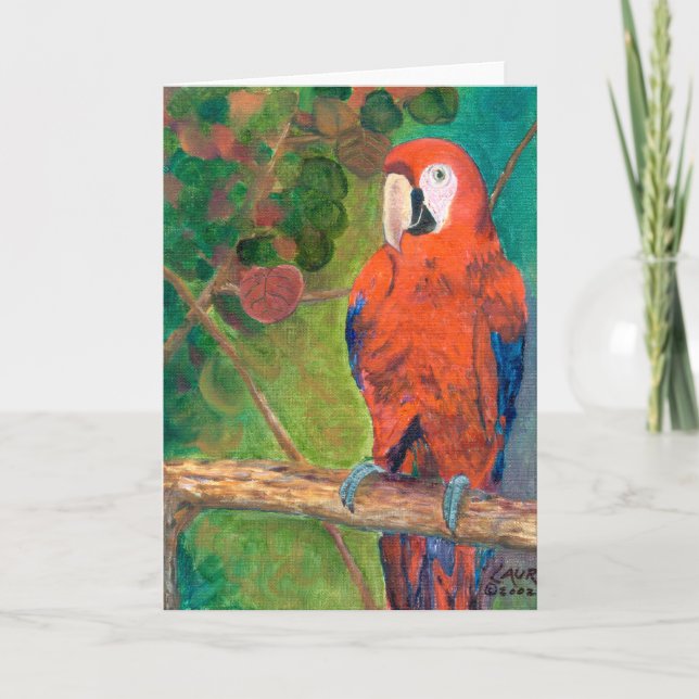 Parrot with Seagrapes Card (Front)