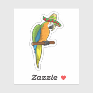 Parrot with Straw hat