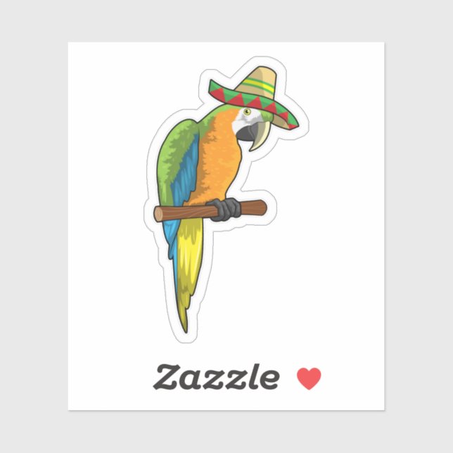 Parrot with Straw hat (Sheet)