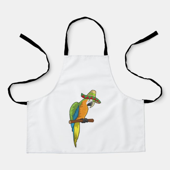 Parrot with Straw hat Apron (Front)