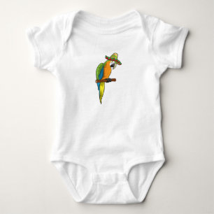 Parrot with Straw hat Baby Bodysuit