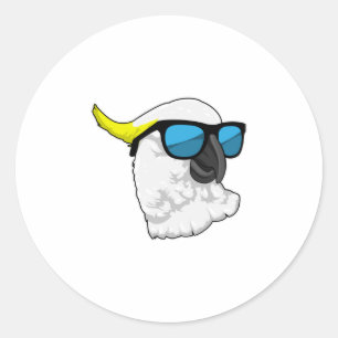 Parrot with Sunglasses Classic Round Sticker