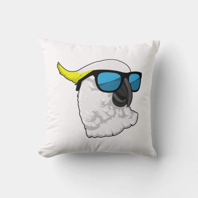 Parrot with Sunglasses Cushion (Front)