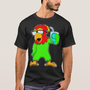 Parrot with Sunglasses Drink T-Shirt