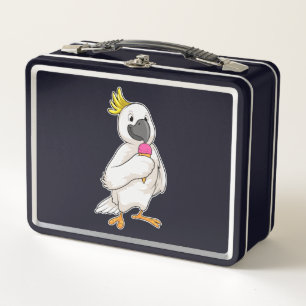 Parrot with Waffle ice cream Metal Lunch Box