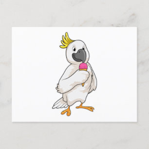 Parrot with Waffle ice cream Postcard
