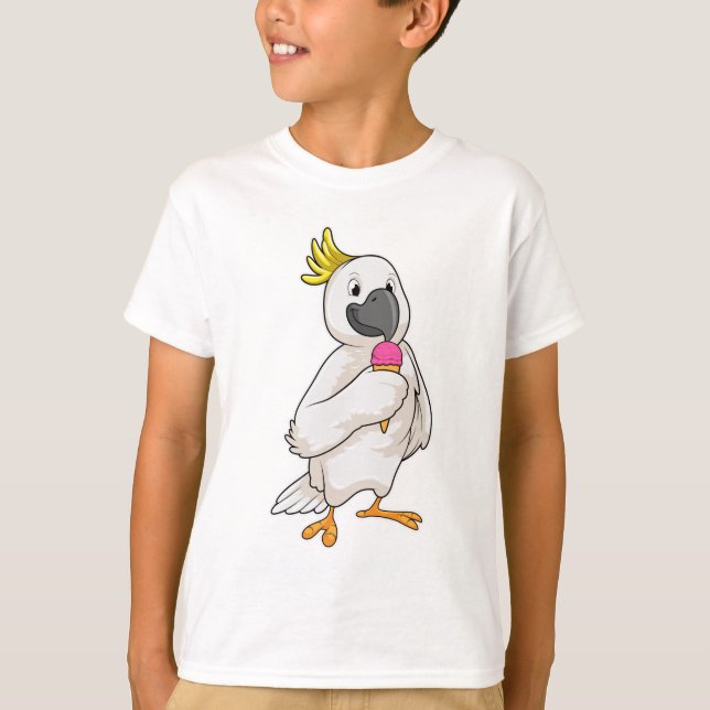 Parrot with Waffle ice cream T-Shirt (Front)