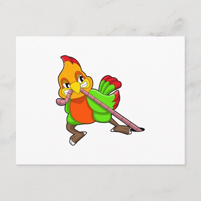 Parrot with Worm Postcard (Front)