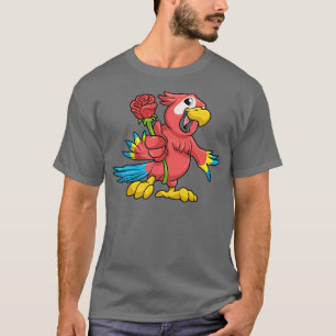 Parrot with yellow Beak and red Rose T-Shirt