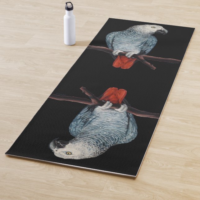 Parrot Yoga Mat Personalised African Grey Gifts (In Situ)
