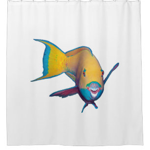 Parrotfish - Abstract Design - Cut out of photo    Shower Curtain